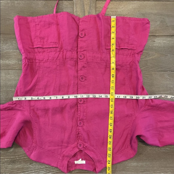 Eileen Fisher  Top XL 100% Irish Linen Button Front Shirt Layer Pink - Picture 3 of 8